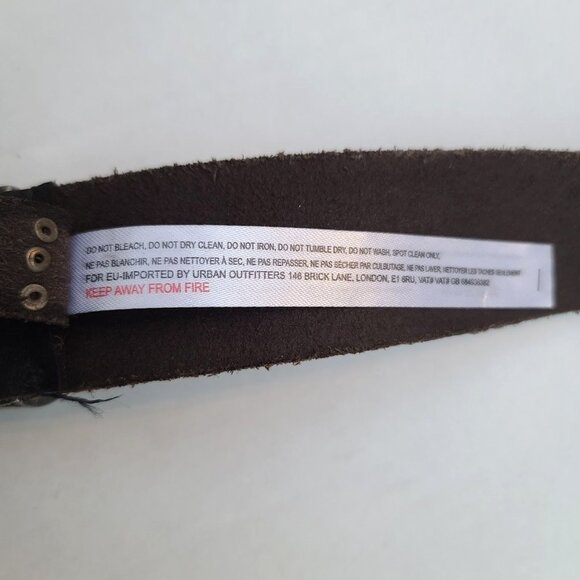 FREE PEOPLE Rustic Leather Belt Sz XS/S Black Prong Closure 2 Metal Loops NWOT - Picture 6 of 9